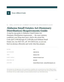 Cover & key facts page of the Alabama guide