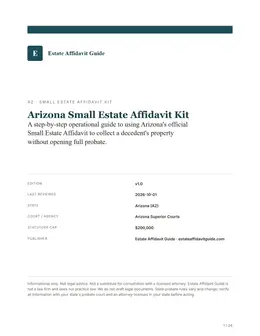 Cover & key facts page of the Arizona kit