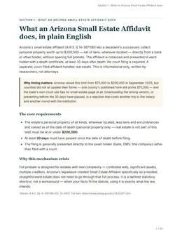 Plain-English overview page of the Arizona kit