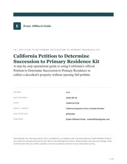 Cover & key facts page of the California kit