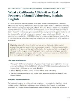 Plain-English overview page of the California kit