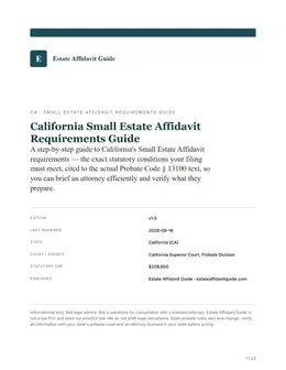 Cover & key facts page of the California guide