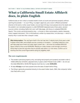 Plain-English overview page of the California guide