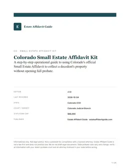 Cover & key facts page of the Colorado kit