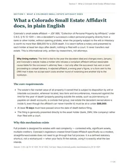 Plain-English overview page of the Colorado kit