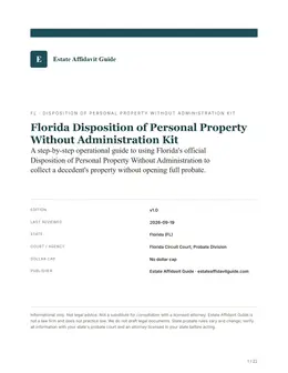 Cover & key facts page of the Florida kit