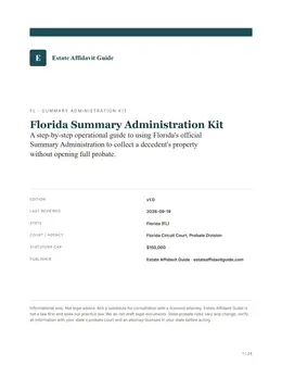 Cover & key facts page of the Florida kit