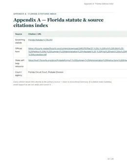 Citations index page of the Florida kit