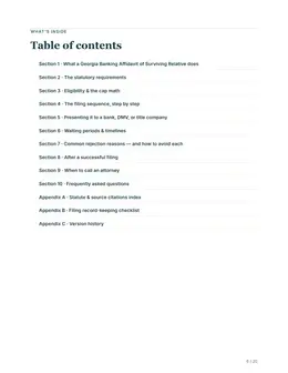 Contents page of the Georgia guide