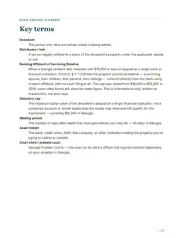 Glossary page of the Georgia guide