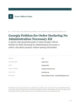 Cover & key facts page of the Georgia kit