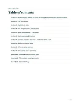 Contents page of the Georgia kit