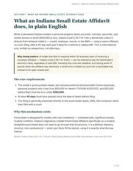 Plain-English overview page of the Indiana guide