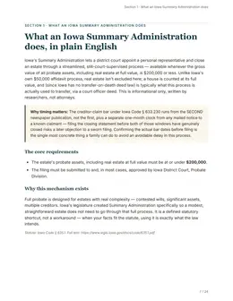 Plain-English overview page of the Iowa guide