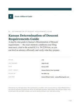 Cover & key facts page of the Kansas guide