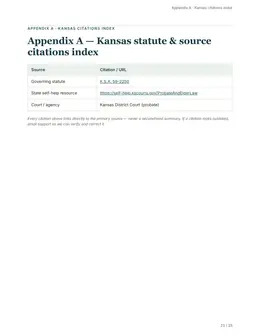 Citations index page of the Kansas guide