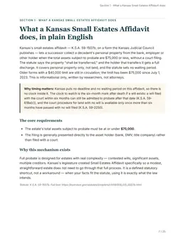 Plain-English overview page of the Kansas guide