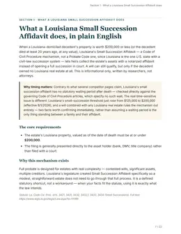 Plain-English overview page of the Louisiana guide