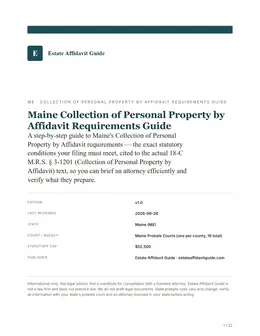 Cover & key facts page of the Maine guide