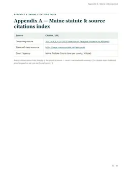 Citations index page of the Maine guide