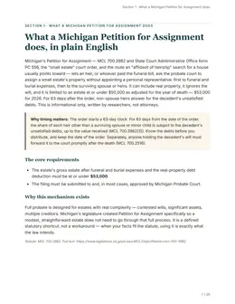 Plain-English overview page of the Michigan kit