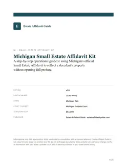 Cover & key facts page of the Michigan kit