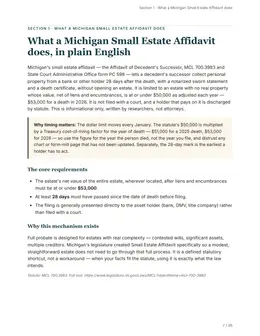 Plain-English overview page of the Michigan kit