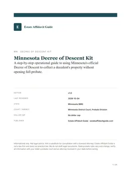 Cover & key facts page of the Minnesota kit