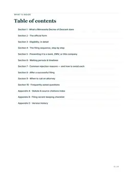 Contents page of the Minnesota kit