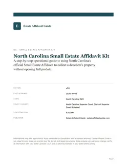 Cover & key facts page of the North Carolina kit