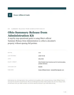 Cover & key facts page of the Ohio kit