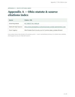 Citations index page of the Ohio guide