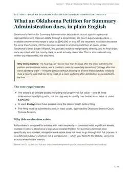Plain-English overview page of the Oklahoma guide