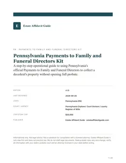 Cover & key facts page of the Pennsylvania kit