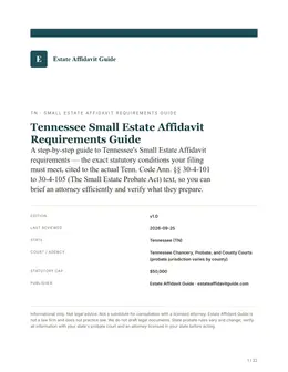 Cover & key facts page of the Tennessee guide