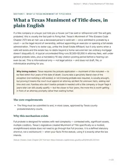 Plain-English overview page of the Texas guide