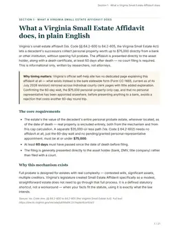 Plain-English overview page of the Virginia kit
