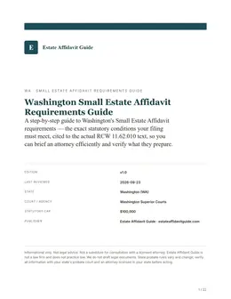 Cover & key facts page of the Washington guide