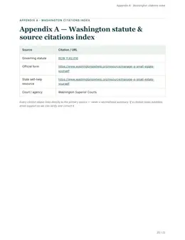 Citations index page of the Washington guide