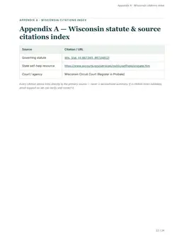 Citations index page of the Wisconsin guide