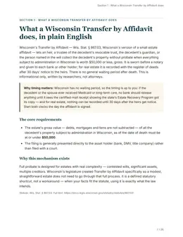 Plain-English overview page of the Wisconsin guide